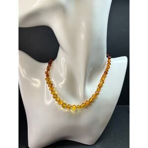 Baltic Amber Child Teething Necklace Honey Cognac 13”